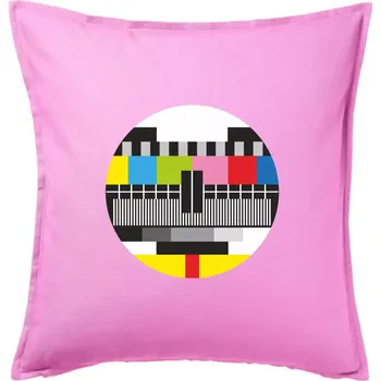 Polštář No signal televizní obrazec - Polštář 50x50 - 50x50 - Pouze potah ( Růžová )