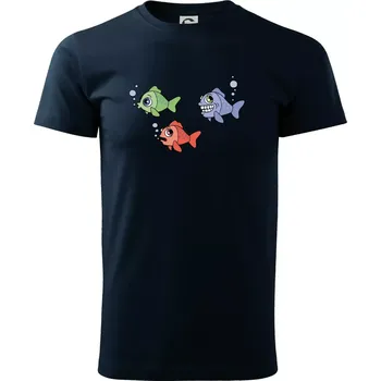 Pánské tričko Prdící ryba (Hana-creative) - Triko extra velké (5-8XL) - 8XL ( Námořní modrá (velmi tmavá - téměř černá) )