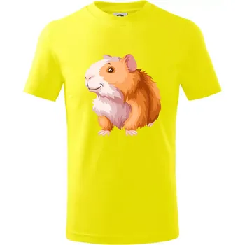 Morče - kreslené, bílo oranžové - Tričko dětské bavlněné - 98 cm / 2 roky ( Citrónová )