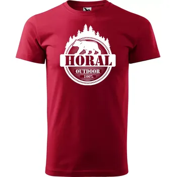 Pánská móda Sablio Tričko s potiskem Horal - červené 5XL