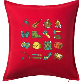 Polštář Camping set - Polštář 50x50 - 50x50 - Včetně výplně ( Červená )