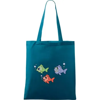 Prdící ryba (Hana-creative) - Taška bavlněná - 42 x 38 cm ( Petrolejová )