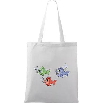 Prdící ryba (Hana-creative) - Taška bavlněná - 42 x 38 cm ( Bílá )