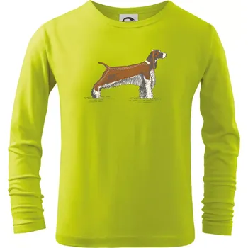Dětská móda Vintage Springer spaniel - Triko dětské Long Sleeve - 122 cm/6 let ( Limetková )