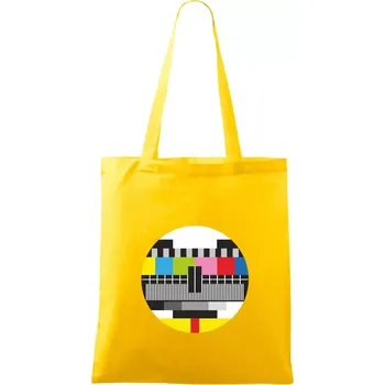 No signal televizní obrazec - Taška bavlněná - 42 x 38 cm ( Žlutá )