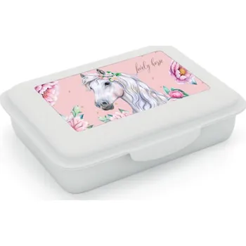 Svačinový box Box na svačinu s přihrádkou kůň romantic