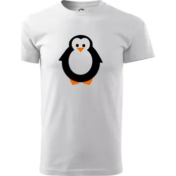 Pánské tričko Tučňák obrys - Triko extra velké (5-8XL) - 7XL ( Bílá )