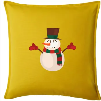 Polštář Vánoční sněhulák - Polštář 50x50 - 50x50 - Pouze potah ( Žlutá )