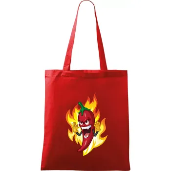 Nákupní taška Chili paprička velmi pálivá - Taška bavlněná - 42 x 38 cm ( Červená )
