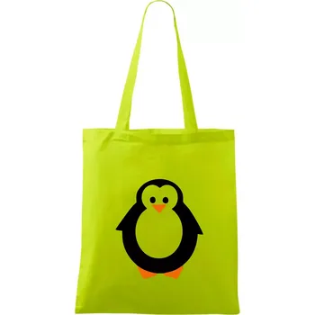 Tučňák obrys - Taška bavlněná - 42 x 38 cm ( Limetková )