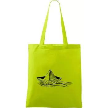 Letní romance - papírová loďka - Taška bavlněná - 42 x 38 cm ( Limetková )