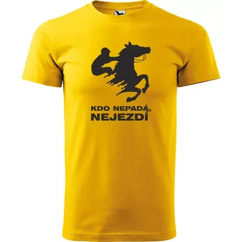 Sablio Tričko s potiskem Kdo nepadá, nejezdí - žluté 2XL