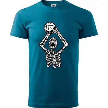 Pánské tričko Basketbal kostra - Klasické pánské triko vyšší gramáže - S ( Petrolejová )