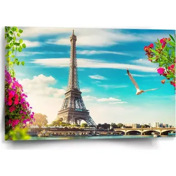 Obraz Sablio Obraz Paříž Eifellova věž Mraky - 60x40 cm