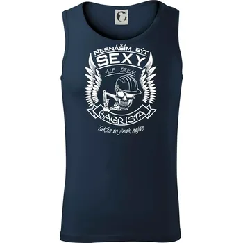 Nesnáším být sexy - bagrista - Tílko pánské Core - L ( Námořní modrá (velmi tmavá - téměř černá) )