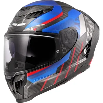 Helma na motorku LS2 LS2 FF807 DRAGON CARBON-6K TRAX racing helma modrá/červená vel.M M