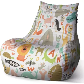 Sedací pytel Sablio Sedací vak Bean Zoo abeceda - 100 x 90 x 45 cm