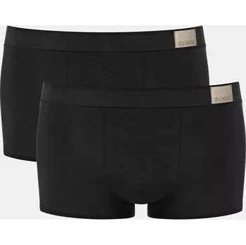 Boxerky Pánské boxerky GO Natural Hipster C2P - BLACK - černé 0004 - SLOGGI BLACK M