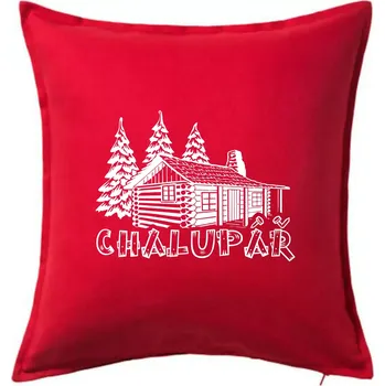 Polštář Chalupář srub - Polštář 50x50 - 50x50 - Pouze potah ( Červená )