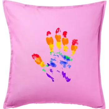 Polštář LGBT hand print - Polštář 50x50 - 50x50 - Pouze potah ( Růžová )