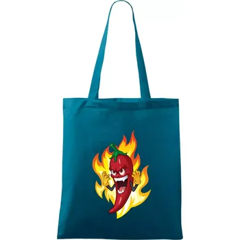 Chili paprička velmi pálivá - Taška bavlněná - 42 x 38 cm ( Petrolejová )