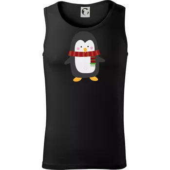 Tučňák se šálou - Tílko pánské Core - M ( Černá )