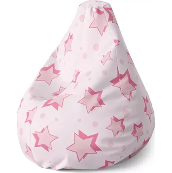 Sedací pytel Sablio Sedací vak Pear Růžové hvězdičky - 70 x 95 x 15 cm
