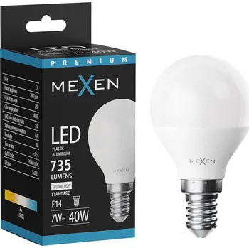 Žárovka Mexen Nova LED žárovka E14, G45, 7W, Neutrální - 4000K, 735 lm - L101-E14-0740-01 Żarówki LED
