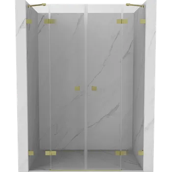 Sprchové dveře Mexen Lunar Duo sprchové dveře otočné 160 cm, transparentní, zlaté kartáčované - 834D-160-000-55-00 Sprchové dveře