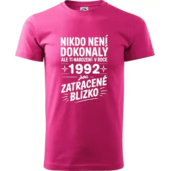 Nikdo není dokonalý ale ti narození v roce 1992 jsou zatraceně blízko - Klasické pánské triko vyšší gramáže - XS ( Purpurová )