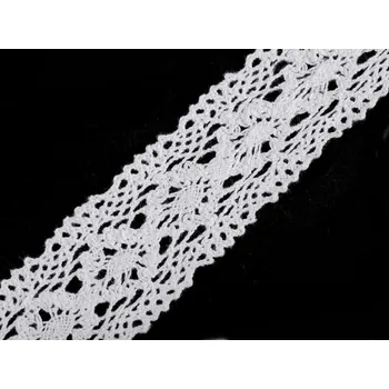 Krajka Bavlněná krajka / vsadka paličkovaná šíře 40 mm Varianta: 1 bílá, Balení: 13.5 m