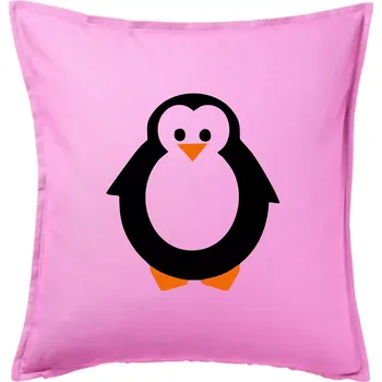 Polštář Tučňák obrys - Polštář 50x50 - 50x50 - Pouze potah ( Růžová )