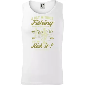 Pánská móda A Day Without Fishing - Tílko pánské Core - L ( Bílá )