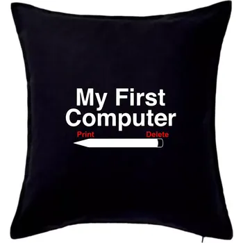 Polštář My First Computer - Polštář 50x50 - 50x50 - Pouze potah ( Černá )