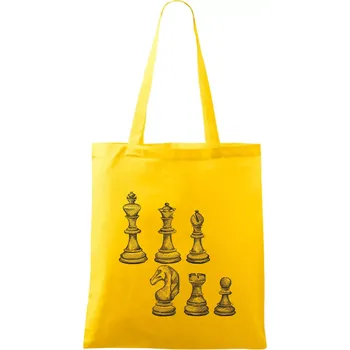 Šachové figurky kreslené - Taška bavlněná - 42 x 38 cm ( Žlutá )