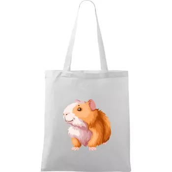 Morče - kreslené, bílo oranžové - Taška bavlněná - 42 x 38 cm ( Bílá )