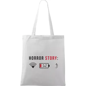 Horror story - Taška bavlněná - 42 x 38 cm ( Bílá )