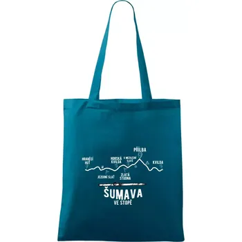 Šumava ve stopě - Taška bavlněná - 42 x 38 cm ( Petrolejová )