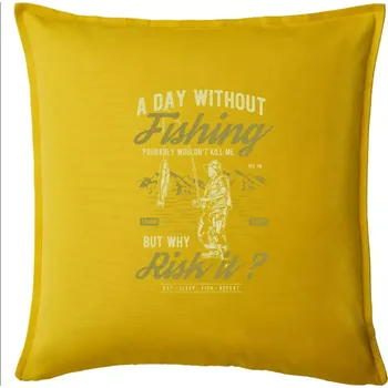 Polštář A Day Without Fishing - Polštář 50x50 - 50x50 - Pouze potah ( Žlutá )