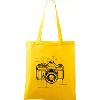 Nákres starý fotoaparát - Taška bavlněná - 42 x 38 cm ( Žlutá )