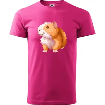 Pánská móda Morče - kreslené, bílo oranžové - Klasické pánské triko vyšší gramáže - M ( Purpurová )