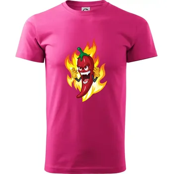 Pánské tričko Chili paprička velmi pálivá - Klasické pánské triko vyšší gramáže - L ( Purpurová )