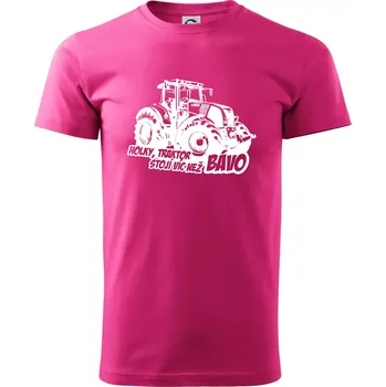 Pánské tričko Holky, traktor stojí víc než bávo - Klasické pánské triko vyšší gramáže - L ( Purpurová )