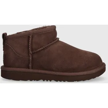 Dívčí obuv Dětské semišové sněhule UGG KIDS CLASSIC ULTRA MINI hnědá barva 1130750K 88X, EUR 32.5