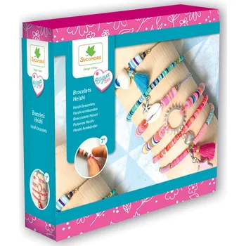 dětská sada na výrobu šperků Sycomore Výroba šperků - náramky z korálků Heishi - modrá a růžová