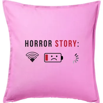 Polštář Horror story - Polštář 50x50 - 50x50 - Pouze potah ( Růžová )