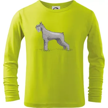 Chlapecké tričko Vintage Schnauzer - Triko dětské Long Sleeve - 134 cm/8 let ( Limetková )