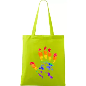 LGBT hand print - Taška bavlněná - 42 x 38 cm ( Limetková )