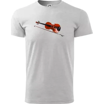 Pánské tričko Housle fotka - Triko extra velké (5-8XL) - 7XL ( Světlešedý Melír )