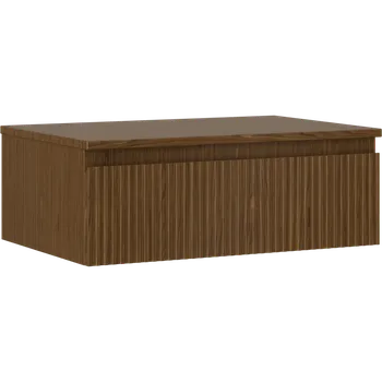 Koupelnový nábytek Mexen Rivel koupelnová skříňka pod umyvadlo 70 cm s deskou, 1 zásuvka, rýhovaná, ořech - 91A20-06023-1-BFC86 Koupelnové skříňky